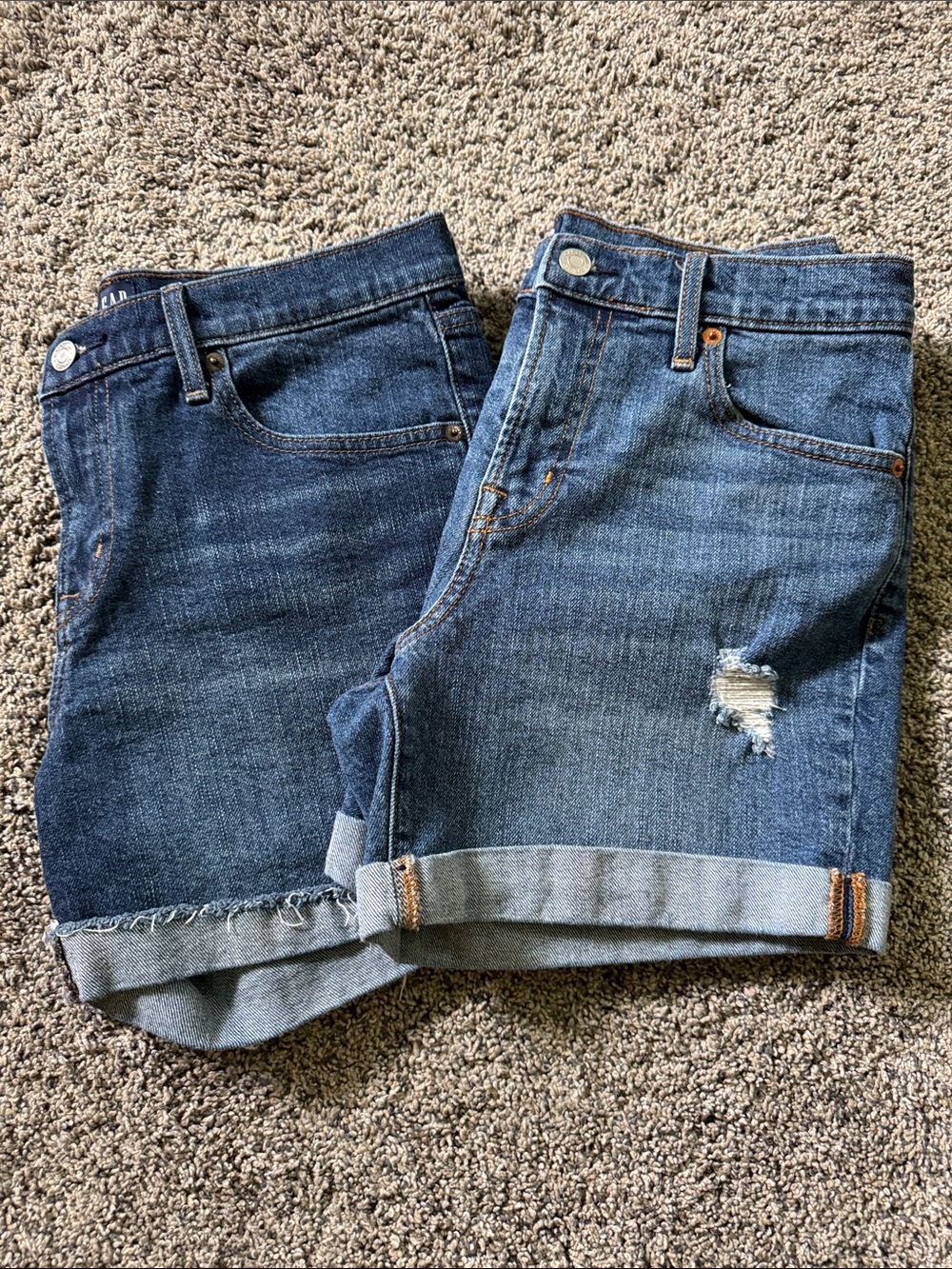 GAP Two-Piece Denim Shorts Set in Dark & Medium Blue